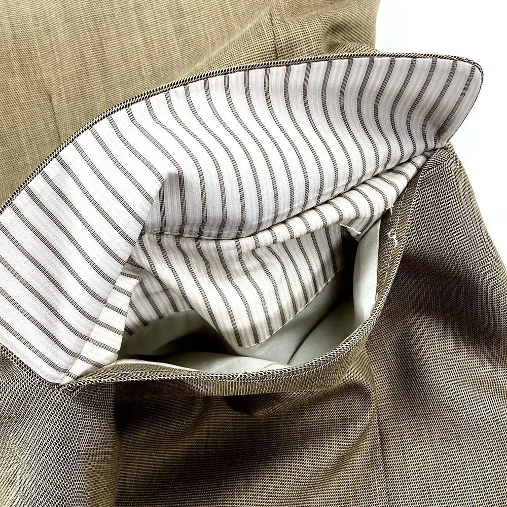 Saddlebred Sports Coat Nailhead Microcheck Beige Brown 44 Stanford Career Preppy